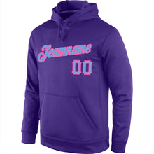 Load image into Gallery viewer, Custom Stitched Purple Light Blue-Pink Sports Pullover Sweatshirt Hoodie
