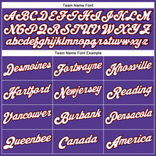 Load image into Gallery viewer, Custom Purple Black Pinstripe White-Red Authentic Basketball Jersey
