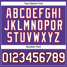 Load image into Gallery viewer, Custom Purple Black Pinstripe White-Red Authentic Basketball Jersey
