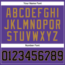 Load image into Gallery viewer, Custom Purple Black Pinstripe Black-Old Gold Authentic Basketball Jersey
