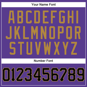 Custom Purple Black Pinstripe Black-Old Gold Authentic Basketball Jersey