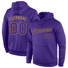 Load image into Gallery viewer, Custom Stitched Purple Purple-Old Gold Sports Pullover Sweatshirt Hoodie
