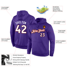 Load image into Gallery viewer, Custom Stitched Purple White-Red Sports Pullover Sweatshirt Hoodie
