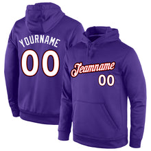 Load image into Gallery viewer, Custom Stitched Purple White-Red Sports Pullover Sweatshirt Hoodie
