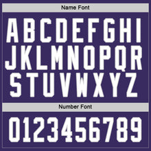 Load image into Gallery viewer, Custom Purple White-Gray Hockey Jersey
