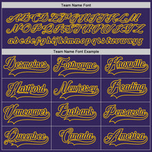 Load image into Gallery viewer, Custom Purple Purple-Gold Hockey Jersey
