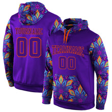 Load image into Gallery viewer, Custom Stitched Purple Purple-Orange 3D Pattern Design Sports Pullover Sweatshirt Hoodie
