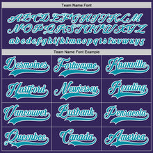 Load image into Gallery viewer, Custom Purple Teal-White Hockey Jersey
