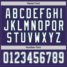 Load image into Gallery viewer, Custom Purple White-Green Hockey Jersey
