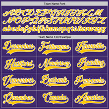 Load image into Gallery viewer, Custom Purple Aqua-Gold Authentic Baseball Jersey
