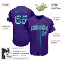 Load image into Gallery viewer, Custom Purple Teal-White Authentic Drift Fashion Baseball Jersey
