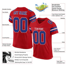 Load image into Gallery viewer, Custom Red Royal-White Mesh Authentic Football Jersey - Fcustom
