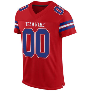 Custom Red Royal-White Mesh Authentic Football Jersey - Fcustom