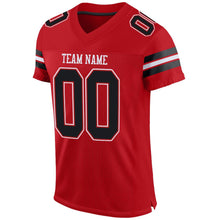 Load image into Gallery viewer, Custom Red Black-White Mesh Authentic Football Jersey - Fcustom
