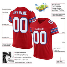 Load image into Gallery viewer, Custom Red White-Royal Mesh Authentic Football Jersey - Fcustom
