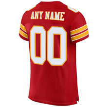 Load image into Gallery viewer, Custom Red White-Gold Mesh Authentic Football Jersey - Fcustom
