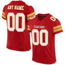 Load image into Gallery viewer, Custom Red White-Gold Mesh Authentic Football Jersey - Fcustom
