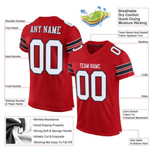 Load image into Gallery viewer, Custom Red White-Black Mesh Authentic Football Jersey - Fcustom
