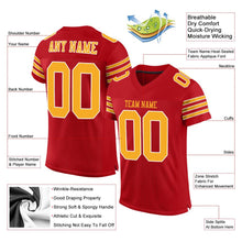 Load image into Gallery viewer, Custom Red Gold-White Mesh Authentic Football Jersey - Fcustom
