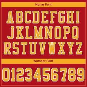 Custom Red Gold-White Mesh Authentic Football Jersey - Fcustom