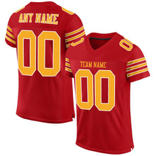 Load image into Gallery viewer, Custom Red Gold-White Mesh Authentic Football Jersey - Fcustom
