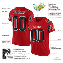 Load image into Gallery viewer, Custom Red Black-White Mesh Authentic Football Jersey - Fcustom
