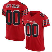 Load image into Gallery viewer, Custom Red Black-White Mesh Authentic Football Jersey - Fcustom
