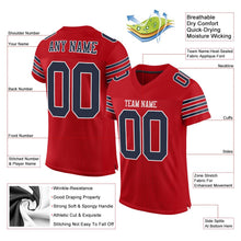 Load image into Gallery viewer, Custom Red Navy-White Mesh Authentic Football Jersey - Fcustom
