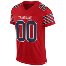 Load image into Gallery viewer, Custom Red Navy-White Mesh Authentic Football Jersey - Fcustom
