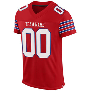 Custom Red White-Royal Mesh Authentic Football Jersey - Fcustom