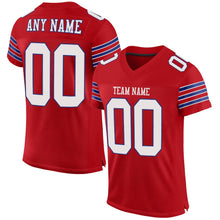 Load image into Gallery viewer, Custom Red White-Royal Mesh Authentic Football Jersey - Fcustom
