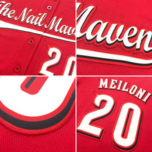 Load image into Gallery viewer, Custom Red White-Navy Authentic Baseball Jersey
