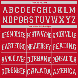 Custom Red White V-Neck Basketball Jersey - Fcustom