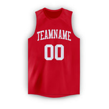Load image into Gallery viewer, Custom Red White Round Neck Basketball Jersey - Fcustom
