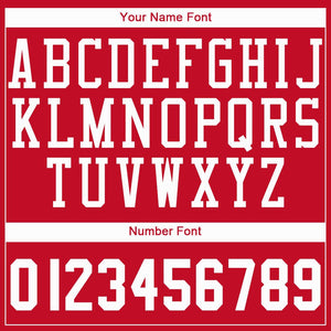 Custom Red White Round Neck Basketball Jersey - Fcustom