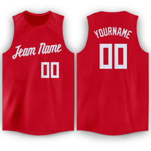 Load image into Gallery viewer, Custom Red White Round Neck Basketball Jersey - Fcustom
