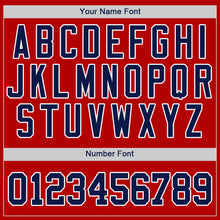 Load image into Gallery viewer, Custom Red Navy-White Authentic Baseball Jersey
