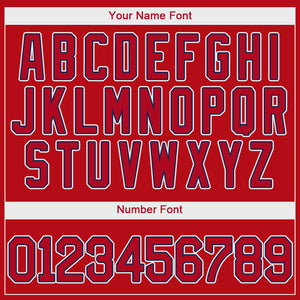 Custom Red Red-Navy Authentic Baseball Jersey