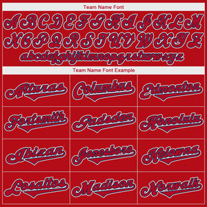 Custom Red Red-Navy Authentic Baseball Jersey