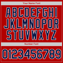 Load image into Gallery viewer, Custom Red Navy-White Authentic Baseball Jersey
