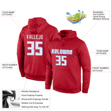 Load image into Gallery viewer, Custom Stitched Red White-Light Blue Sports Pullover Sweatshirt Hoodie
