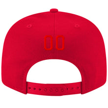 Load image into Gallery viewer, Custom Red Red-Black Stitched Adjustable Snapback Hat
