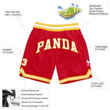 Load image into Gallery viewer, Custom Red White-Gold Authentic Throwback Basketball Shorts
