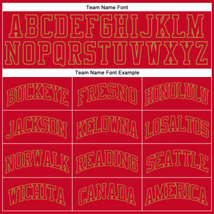 Custom Red Red-Old Gold Authentic Throwback Basketball Jersey