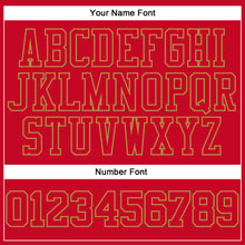 Load image into Gallery viewer, Custom Red Red-Old Gold Authentic Throwback Basketball Jersey
