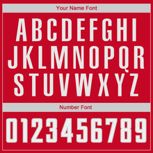 Load image into Gallery viewer, Custom Red White-Gray Authentic Throwback Basketball Jersey
