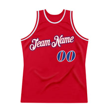 Load image into Gallery viewer, Custom Red Royal-White Authentic Throwback Basketball Jersey
