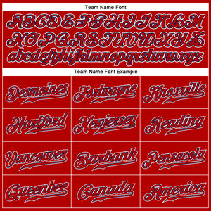 Custom Red Red-Navy Authentic Baseball Jersey