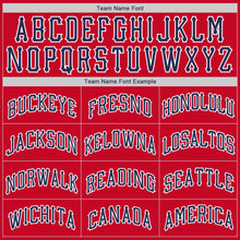 Load image into Gallery viewer, Custom Red Navy-White Authentic Throwback Basketball Jersey
