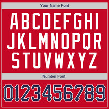 Load image into Gallery viewer, Custom Red Navy-White Authentic Throwback Basketball Jersey
